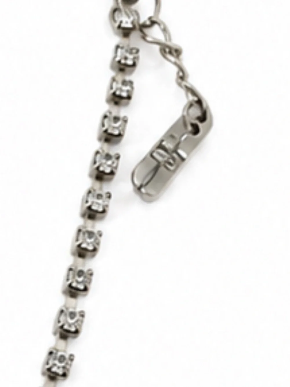 Silver Tone Rhinestone Statement Bib Necklace Crystal Teardrop Adjustable